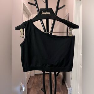 HELMUT LANG large one shoulder strap bandeau bralette sports bra NWT
